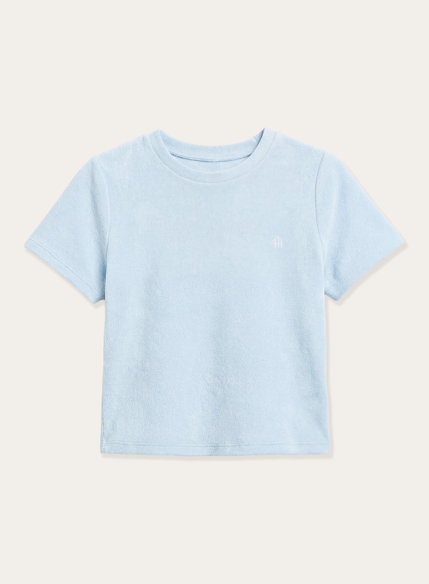 Light Blue Towelling Short Sleeve Top
